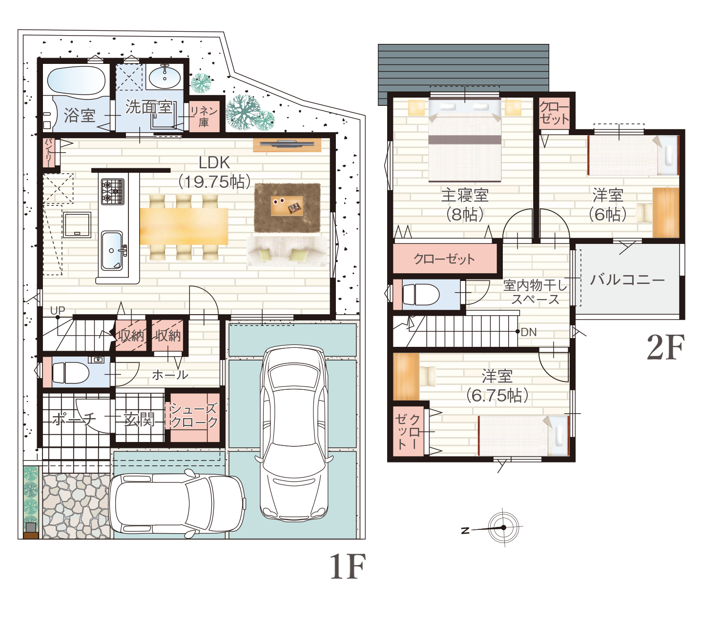 京都府宇治市のパールレーベン五ケ庄5号地 図面及び外構イメージ図