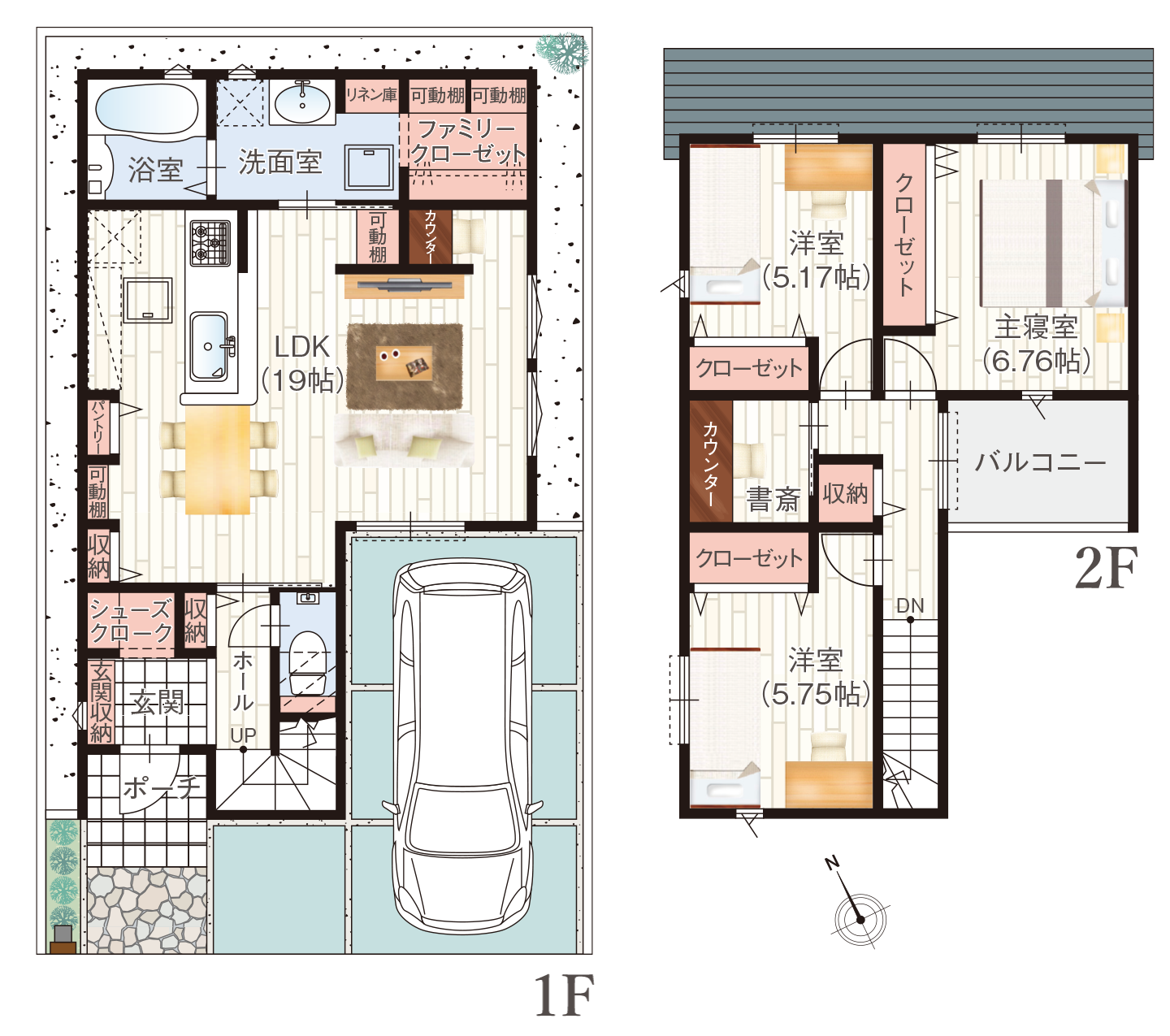 京都府宇治市のパールレーベン五ケ庄22号地 図面及び外構イメージ図